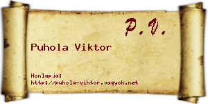 Puhola Viktor névjegykártya